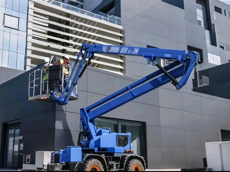 Aerial platform rotary actuator enabling basket swing