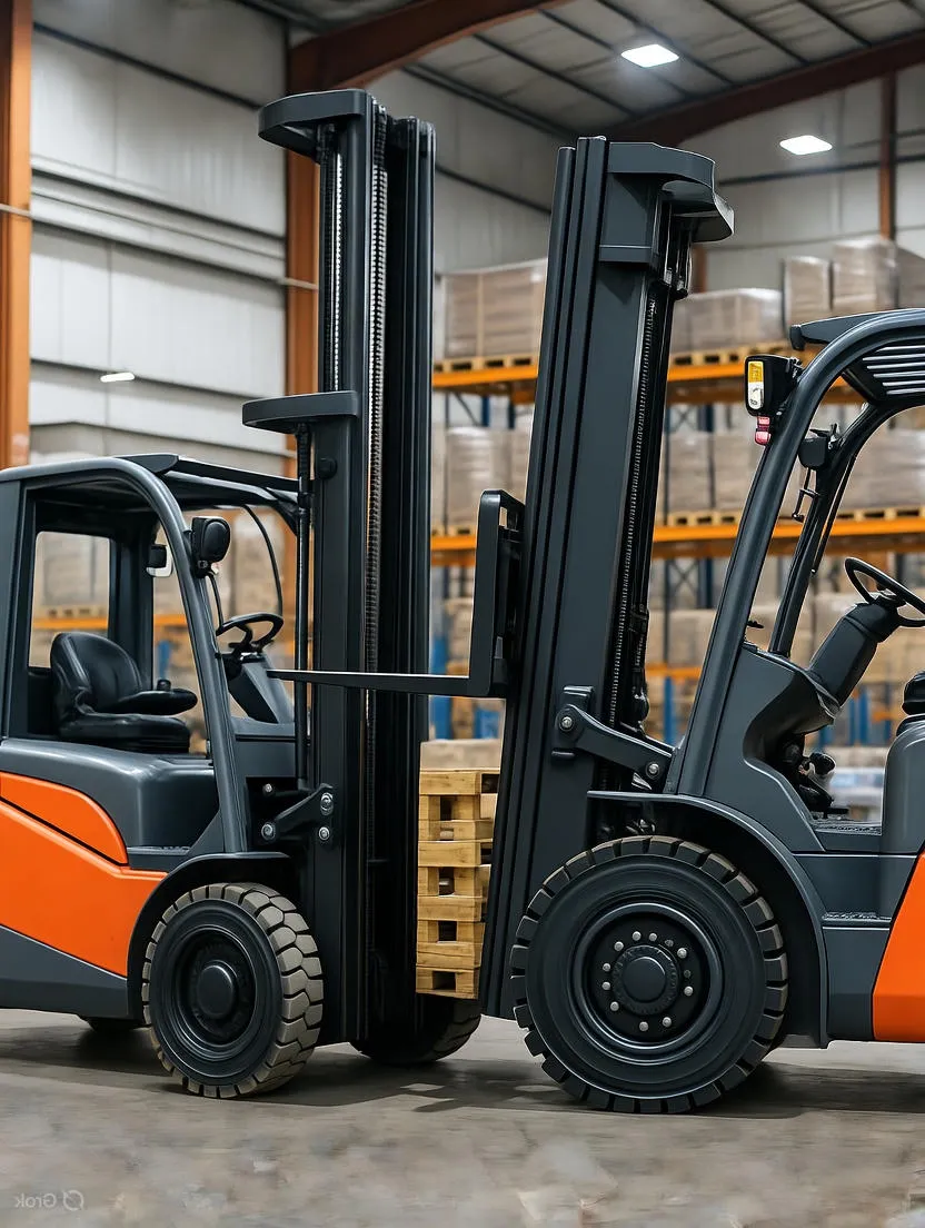 Forklift steering hydraulic cylinder application in warehouse counterbalance forklift