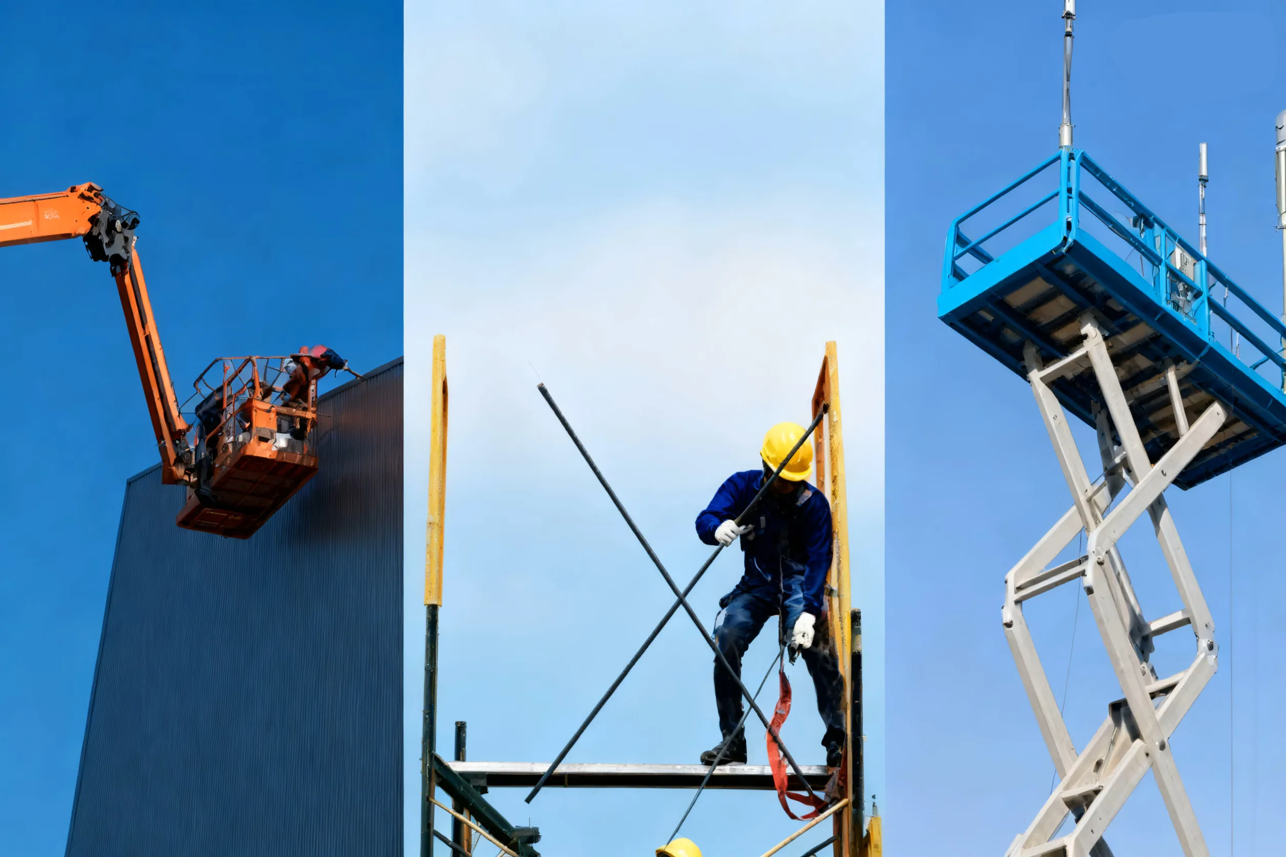 Aerial work platform electric cylinder powering scissor lift