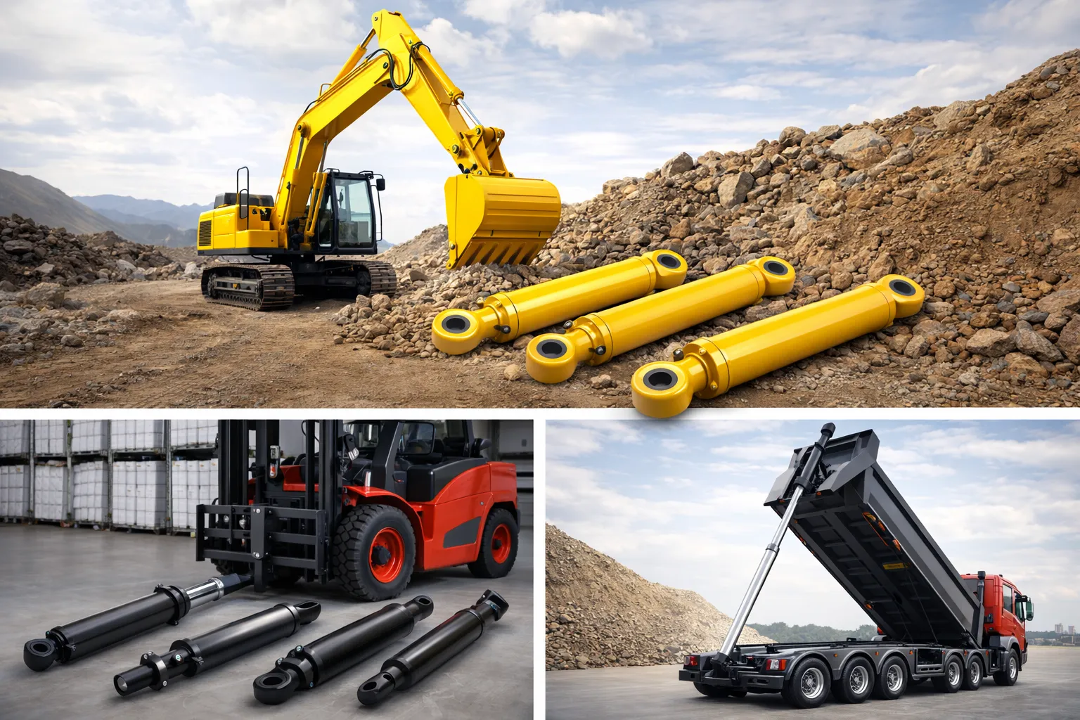 Aerial work vehicle hydraulic cylinders