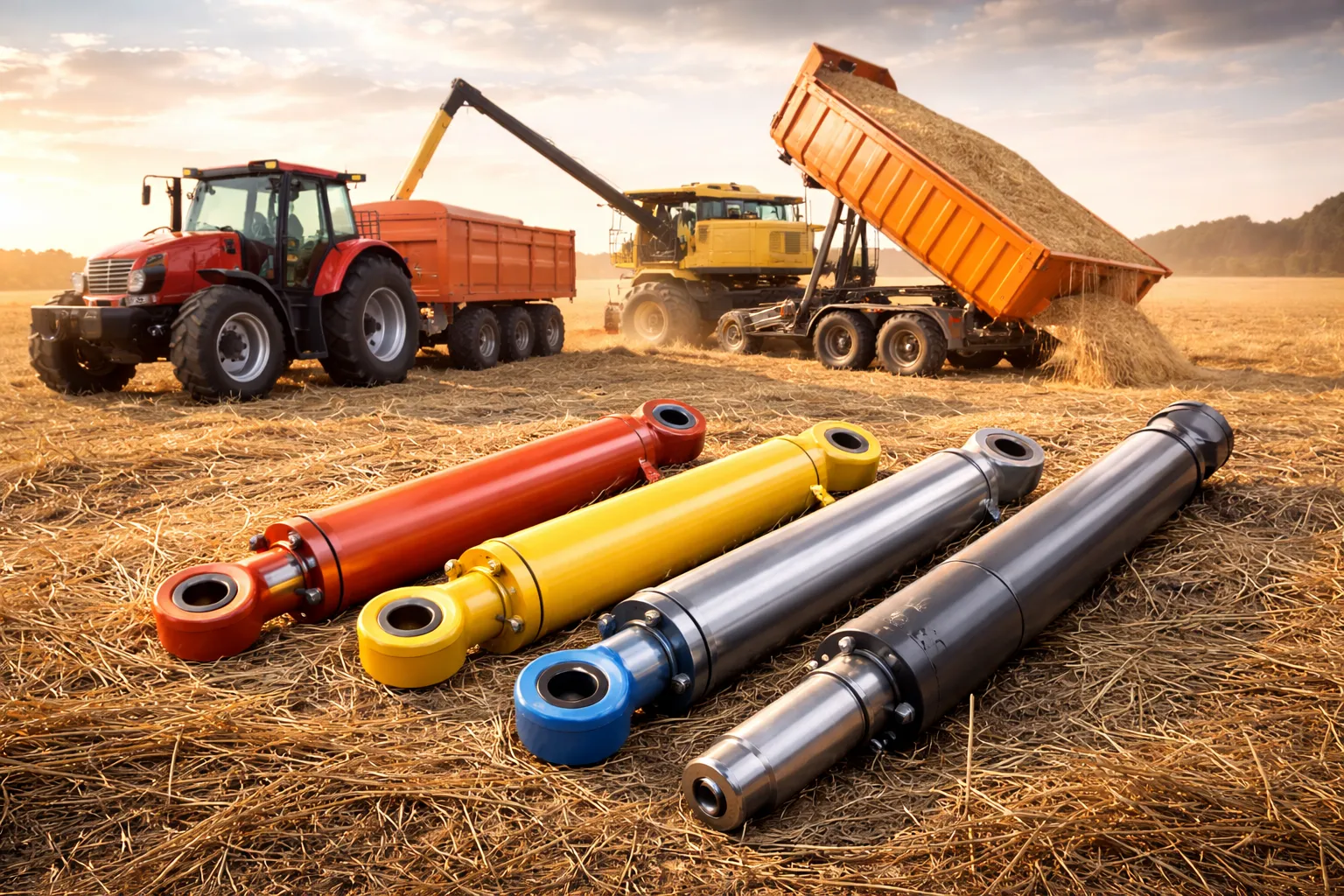 Hydraulic cylinders for industrial vehicle applications