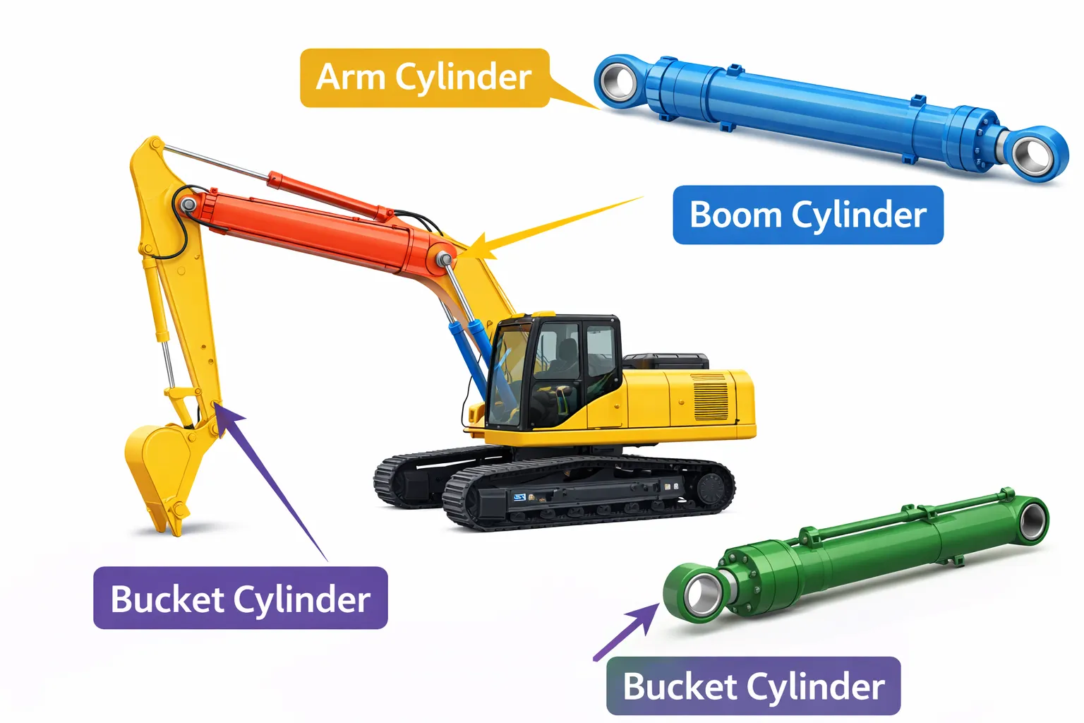 Small dump truck telescopic cylinder