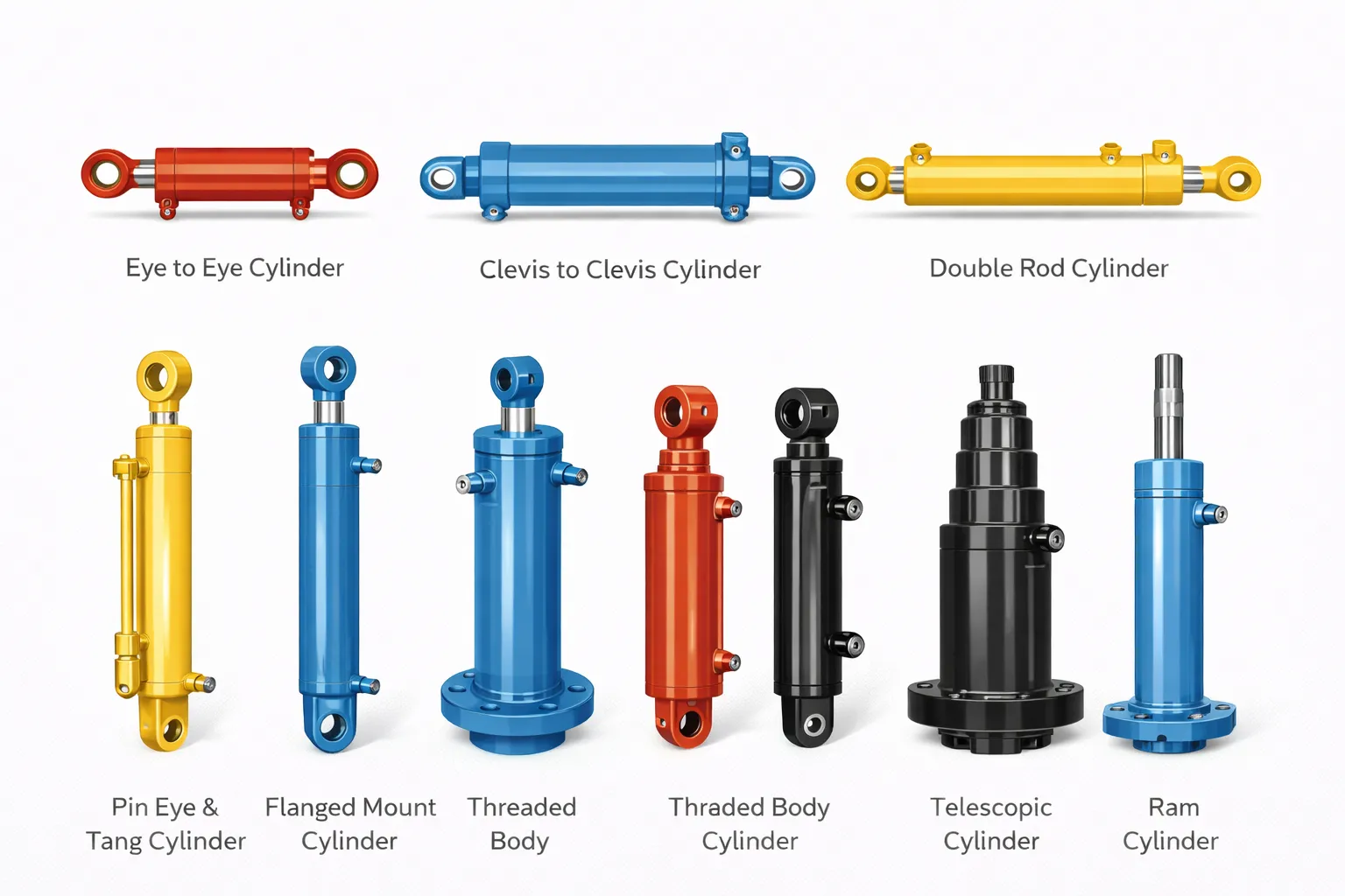 Conveyor belt tensioning hydraulic cylinder types