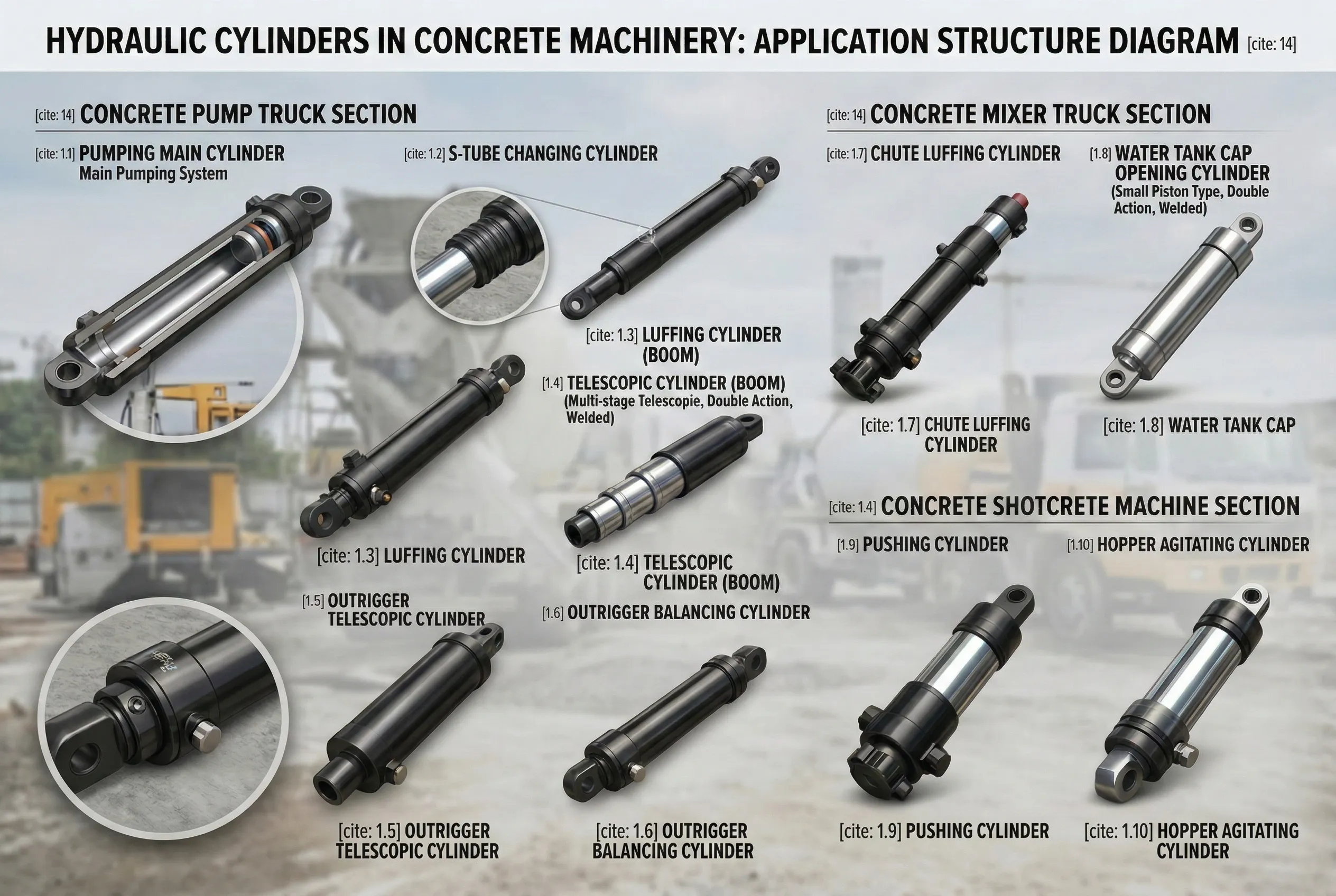 S Tube Swing Cylinder for Concrete Machinery Hydraulic Cylinder for Concrete machinery 4