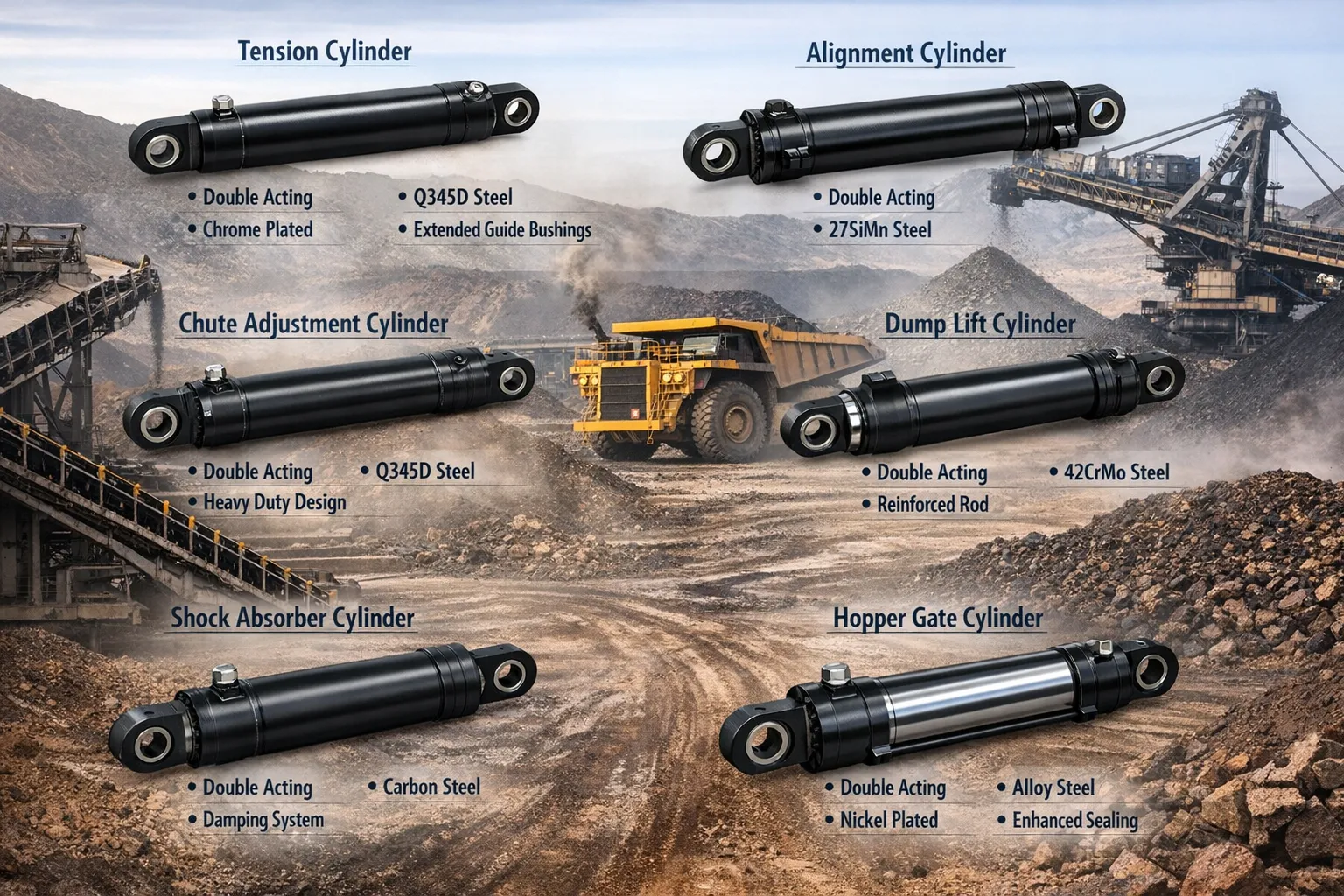Hydraulic Cylinder for Conveying and Loading 4