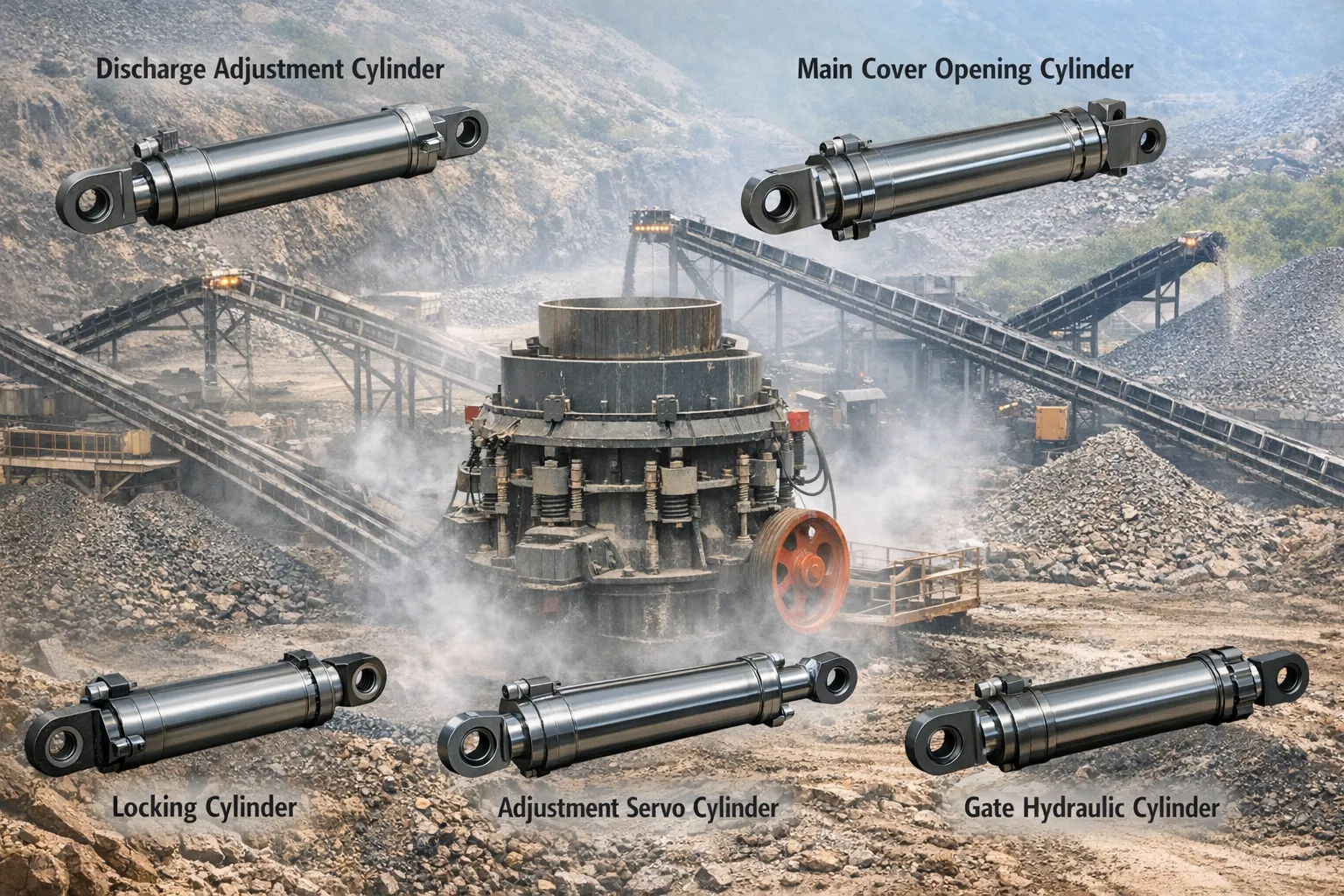 Gate Cylinder for Heavy Crusher Hydraulic Cylinder for Crusher 4