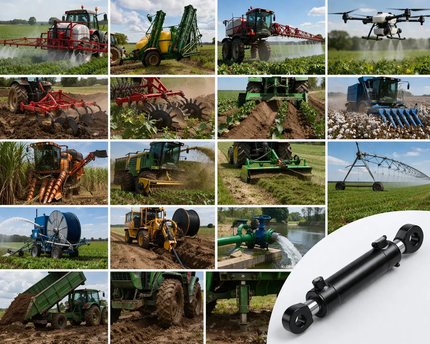 Pipe Lay Frame Lift Cylinder for Subsurface Drainage Work Pipe lay frame lift cylinder operating in wet trench during subsurface drainage installation