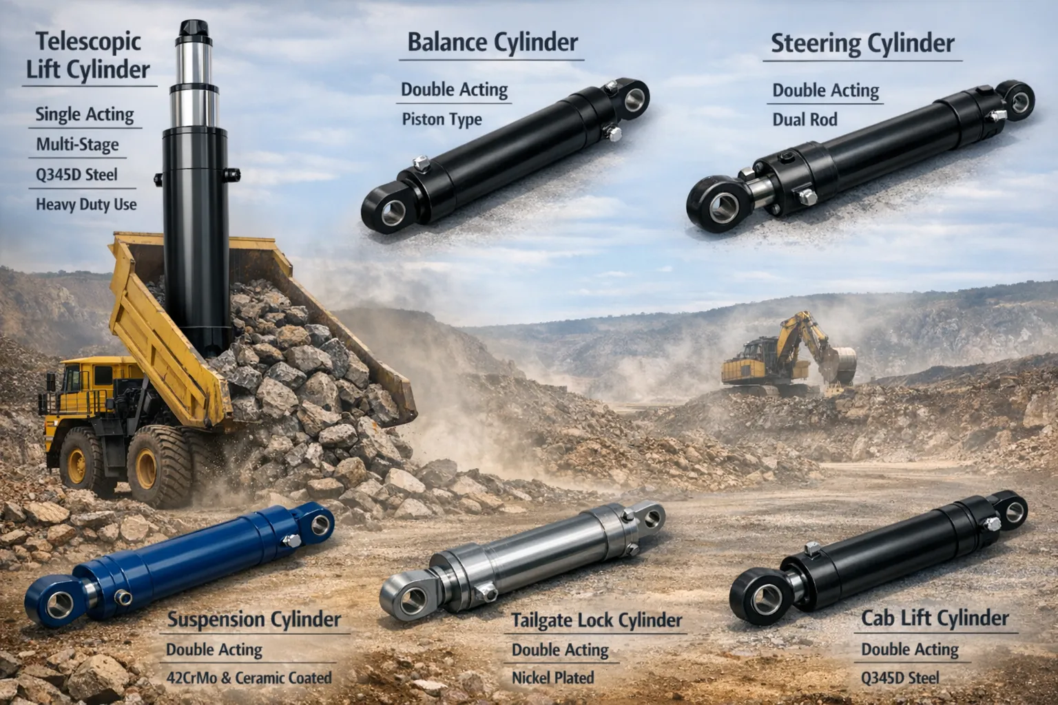 Heavy-Duty Lift Cylinder for Mining Dump Truck Hydraulic Cylinder for Mining dump truck 4