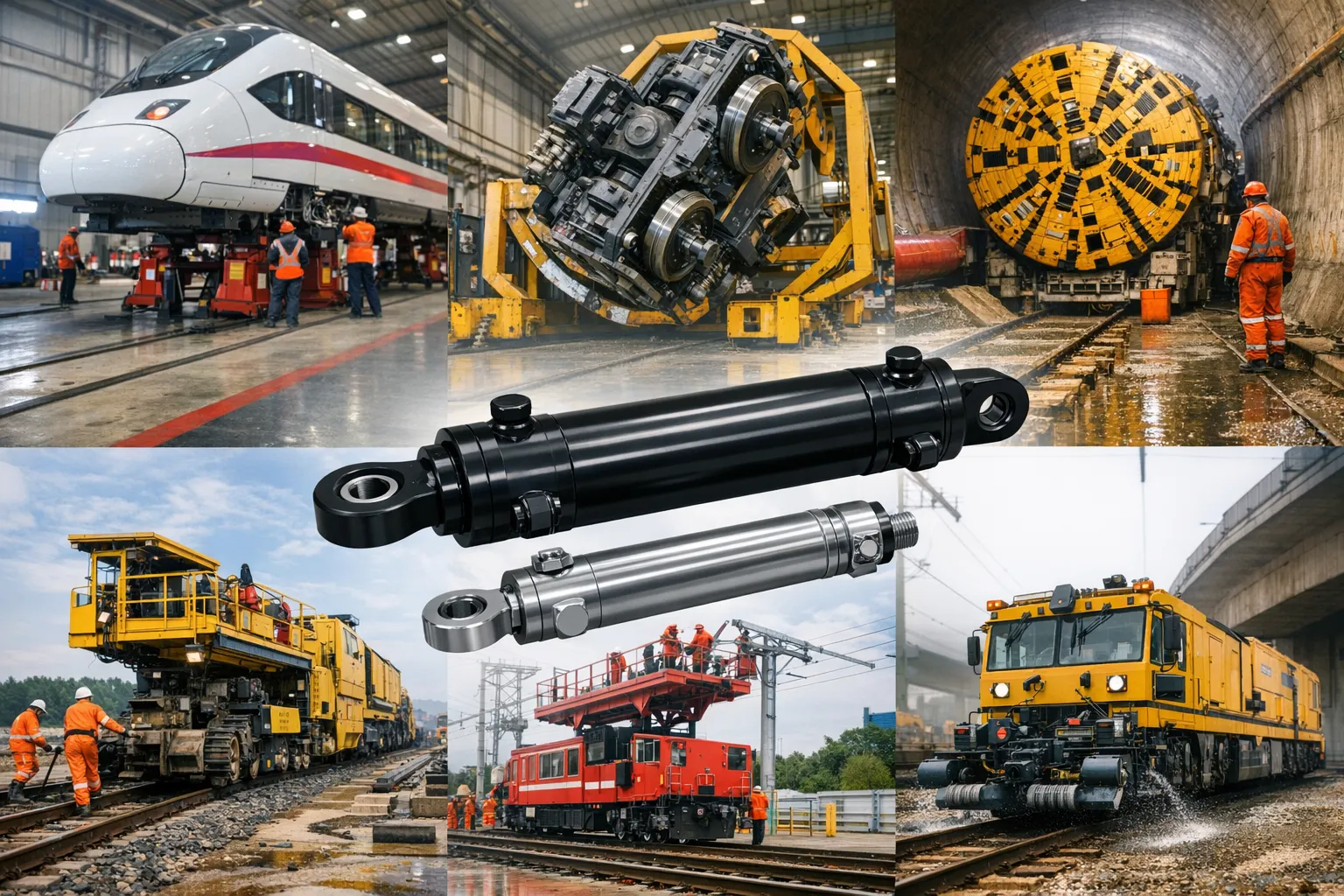 Yaw Hydraulic Cylinder for High-Speed Bogie Steering Control Hydraulic Cylinder for Railway Metro 5
