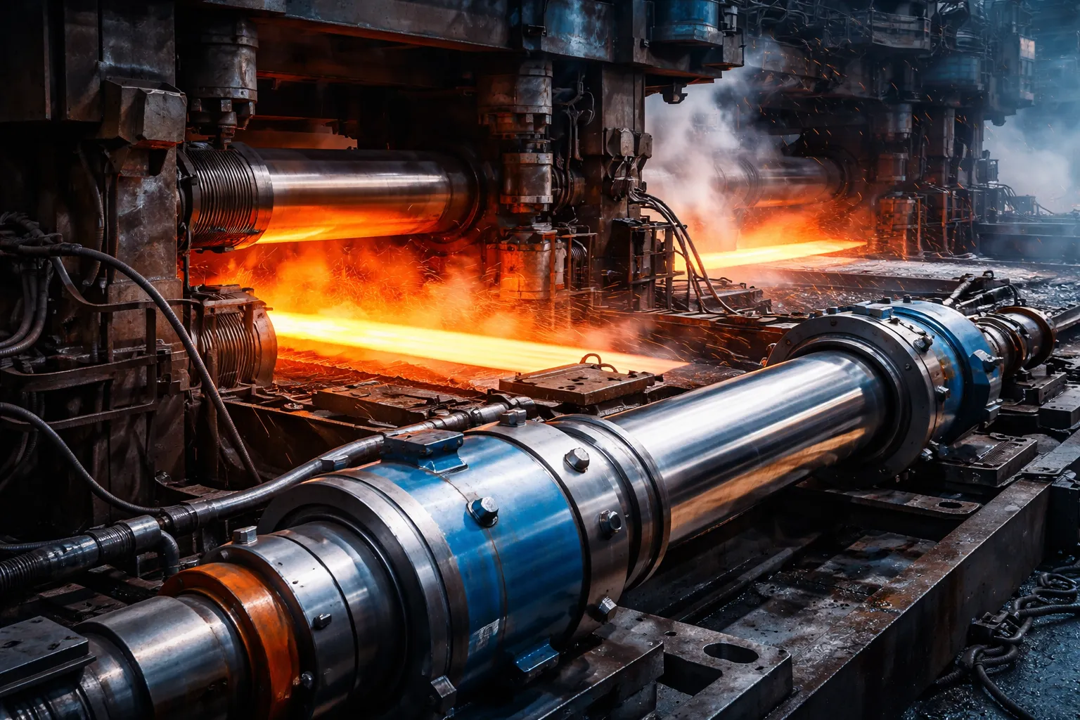 Tipping cylinder controlling pour speed for steel quality