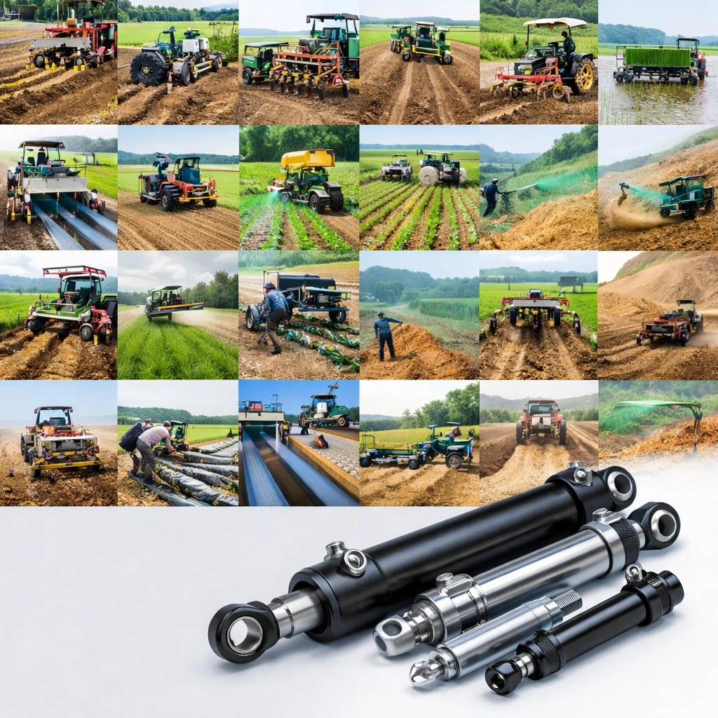 Furrow Depth Control Hydraulic Cylinder for Peanut Planters Hydraulic Cylinder for Sowing Fertilizing structure 2