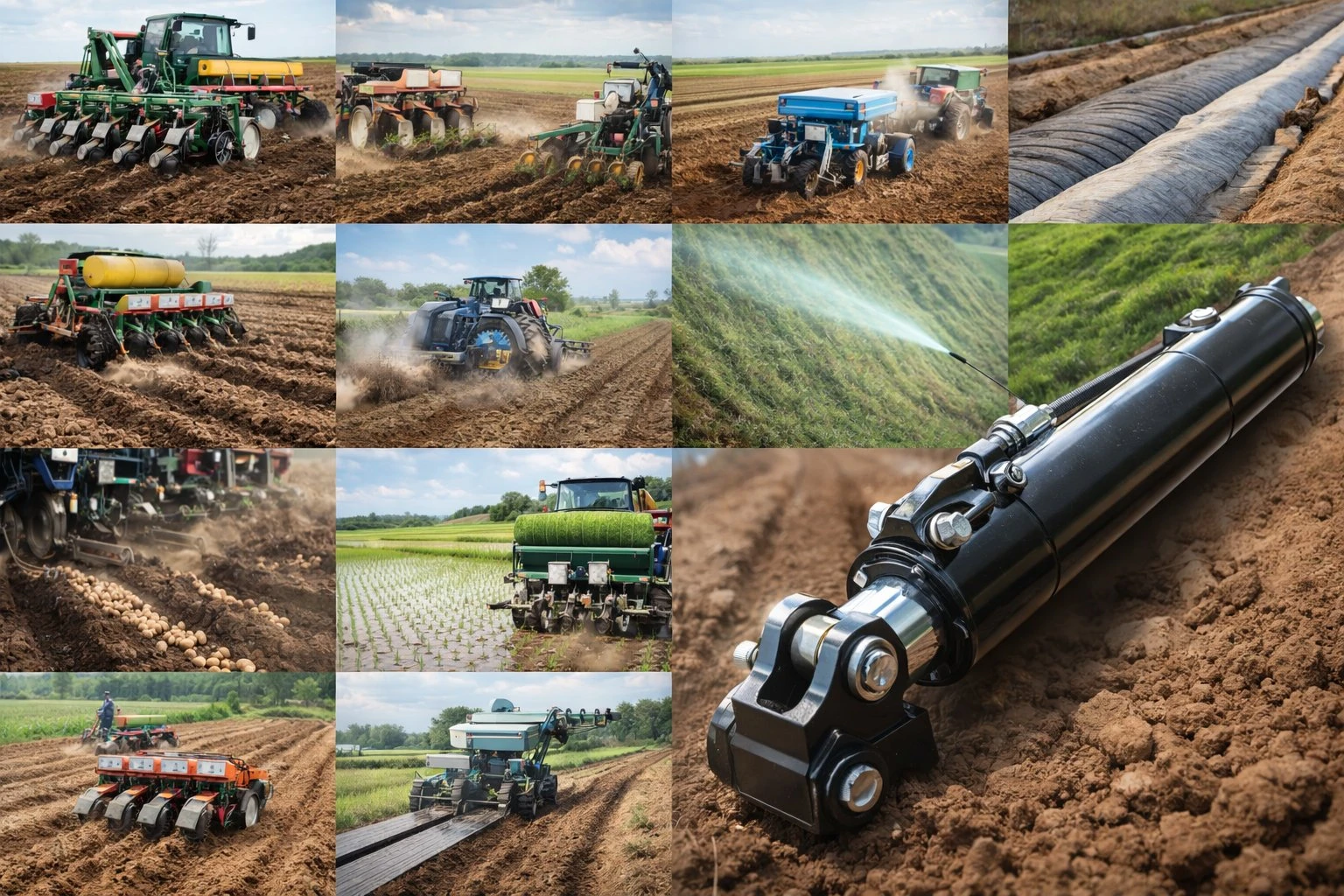 Press Wheel Pressure Cylinder for Precision Drill Seeders Hydraulic Cylinder for Sowing Fertilizing structure 3