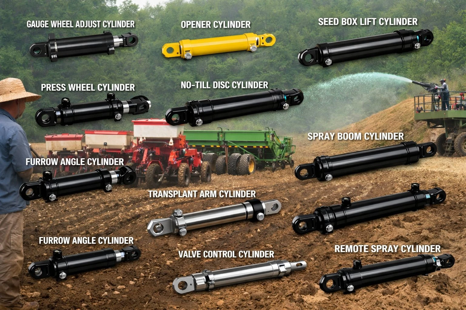 Furrow Depth Control Hydraulic Cylinder for Peanut Planters Hydraulic Cylinder for Sowing Fertilizing type 2
