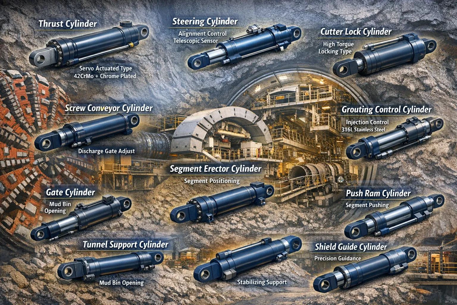 Guide Cylinder for TBM Equipment Hydraulic Cylinder for Tunnel equipment 3