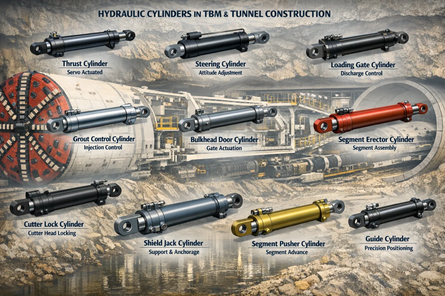 Cutterhead Locking Cylinder for TBM Shield Machine Hydraulic Cylinder for Tunnel equipment 5
