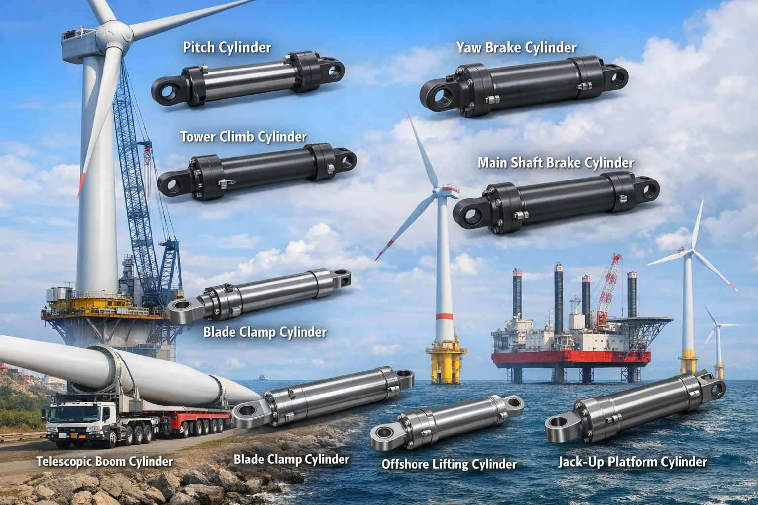 Tower Climbing Cylinder for Wind Turbines Hydraulic Cylinder for Wind Power 6