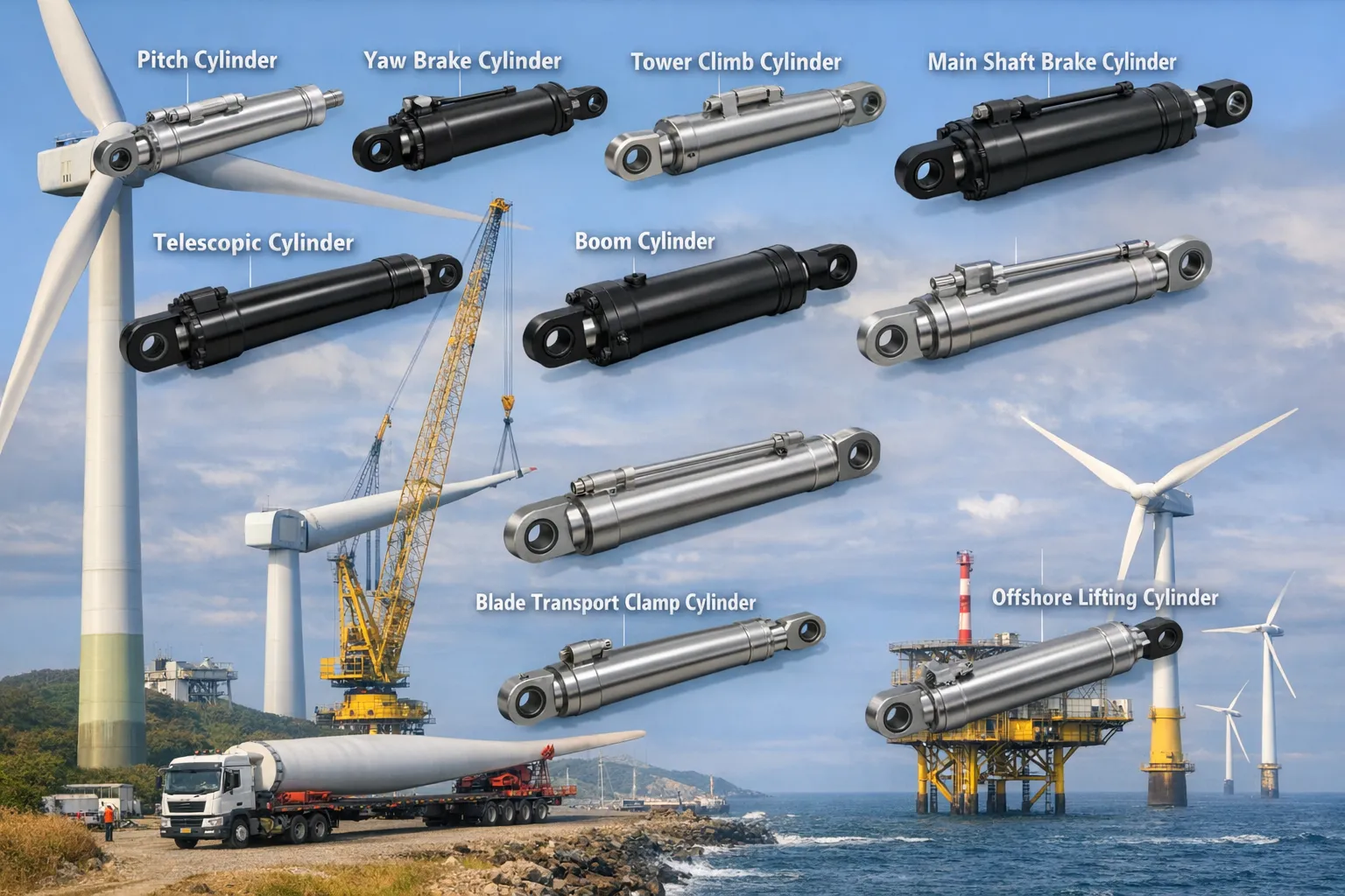 Spindle Brake Cylinder for Wind Turbine Hydraulic Cylinder for Wind Power 7